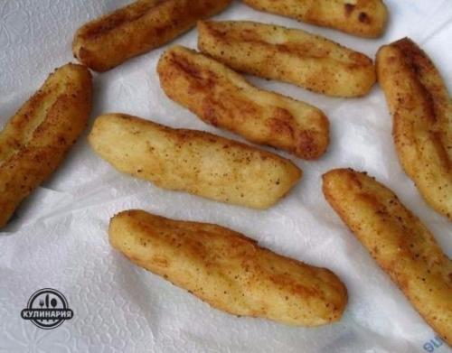 Картофельные палочки с грибами. 06