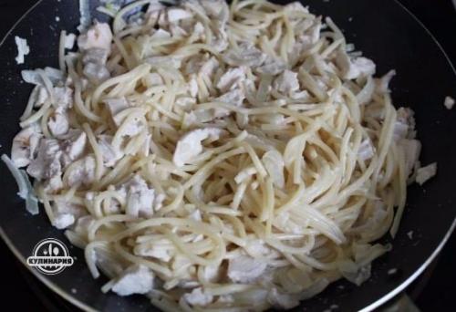 Спагетти с крицей в сливочном соусе. 06