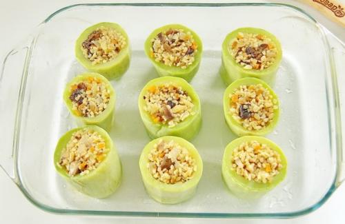 Кабачки, фаршированные булгуром и грибами. 04