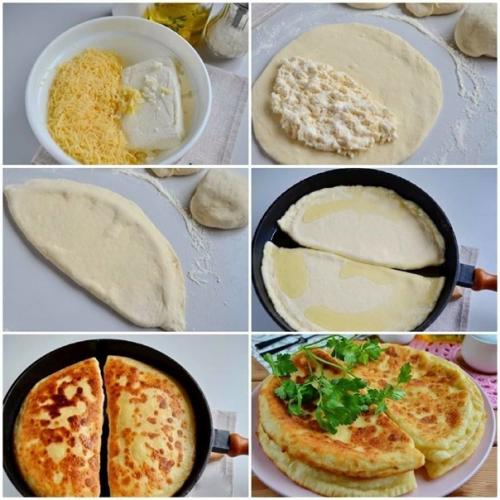 Быстрые хачапури на сковороде.