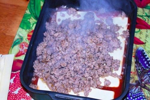 Лазанья мясная.  Ингредиенты: 02