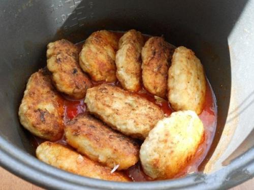 Ленивые голубцы.   Фарш куриный (лучше пополам - Филе красное куриное мясо) - 350 г;. 06