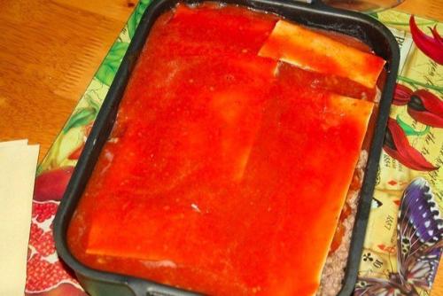 Лазанья мясная.  Ингредиенты: 04
