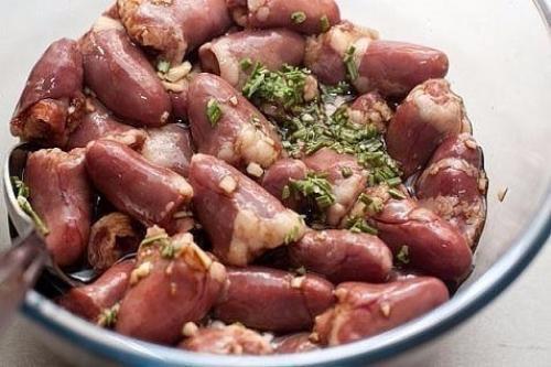 Шашлычки из куриных сердечек в духовке. 02 Шашлычки из куриных сердечек в духовке. 02