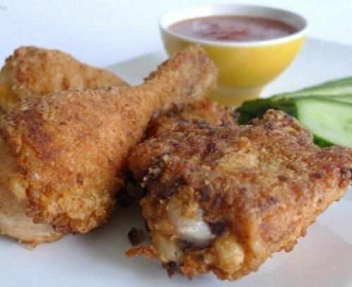 Хрустящая жареная курица. Хрустящая жареная курица.