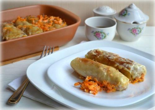Постные голубцы с рисом.