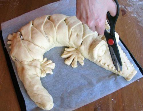 Постная рыбная кулебяка Крокодильчик. 02