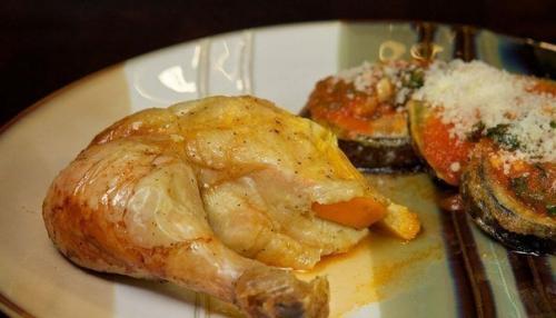 Курица запечённая с апельсинами.