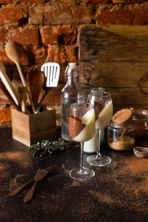 Шоколадно - ванильная панакота. 01