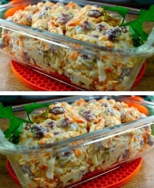 Из одной банки консервированной фасоли можно вкусный салат приготовить.  