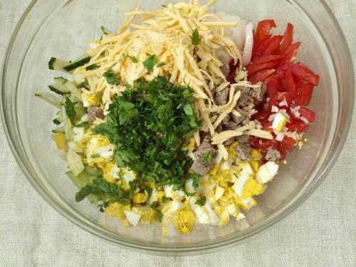 Салат Бахор.  Предлагаю вам рецепт вкусного, освежающего салата Бахор из узбекской кухни. 06