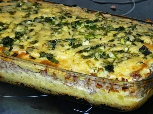 Картофельная запеканка с фаршем.