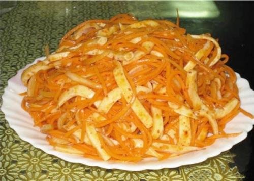 Хе С кальмарами и морковью. Хе С кальмарами и морковью.