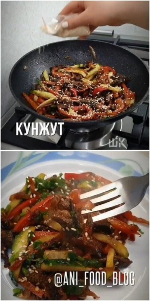 Мясо по-азиатски.  Быстро, вкусно и очень просто все как мы любим очень полюбила я это блюдо. 08