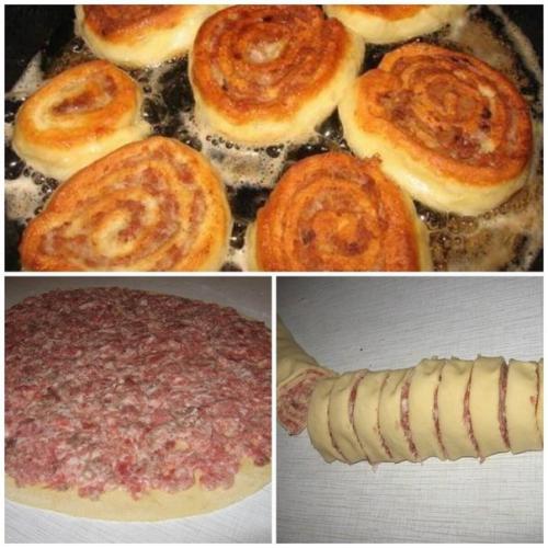 Шанежки с мясом.