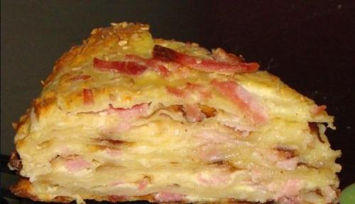 Закуска Сырный Торт с Ветчиной.