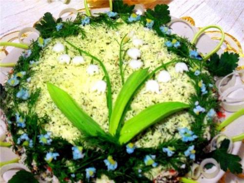 Салат Ландыш.  Ингредиенты: 01