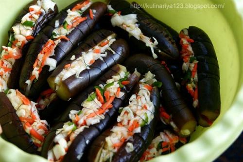 Квашеные баклажаны с капустой. 06