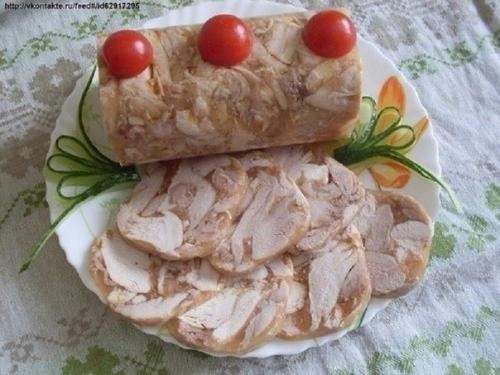 Куриный Рулет в бутылке.