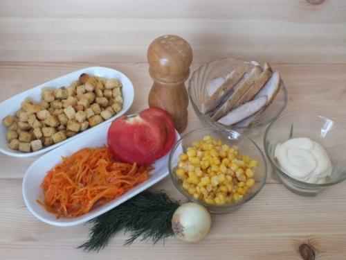 Салат Эдельвейс с корейской морковью. 01