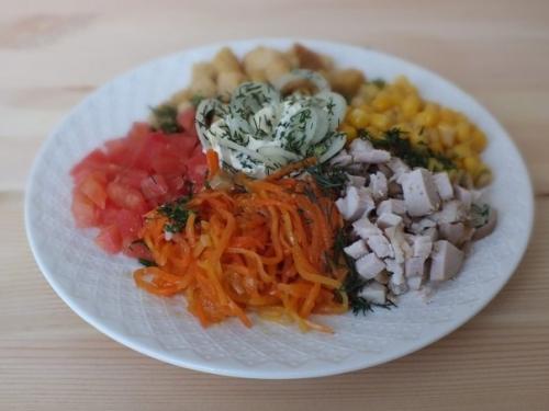 Салат Эдельвейс с корейской морковью. 02