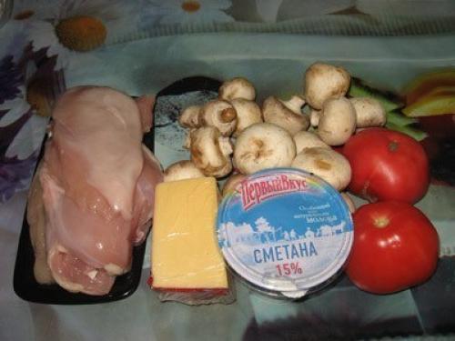 Куриная запеканка в духовке с грибами. Куриная запеканка с грибами.