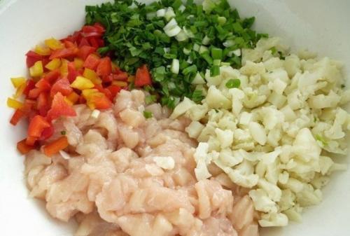 Диетические котлеты.  Ингредиенты: 01