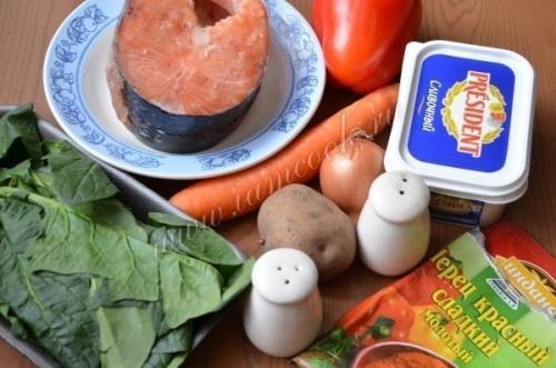 Сырный суп с семгой. 01