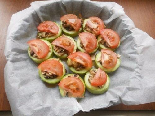 Кабачки запечённые с шампиньонами. 04 Кабачки запечённые с шампиньонами. 04