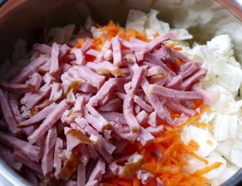 Салат из пекинской капусты с ветчиной. 04