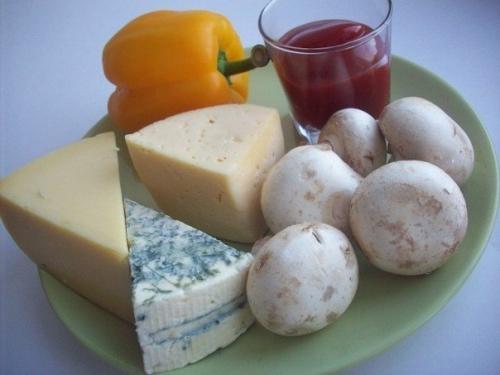 Пицца 3 с грибами сыра. 02