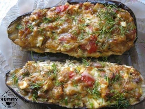 Баклажаны фаршированные.  Ингредиенты: