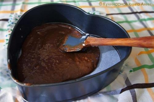 Брауни с творогом и вишней. 06
