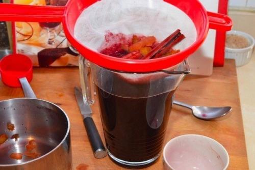 Глинтвейн.   Ингредиенты:   Вино красное - 750 мл. 01