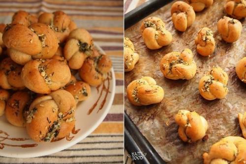 Чесночные узелки (постный рецепт).