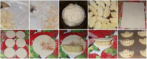 Вкусное творожное песочное печенье с яблоками и корицей. 01