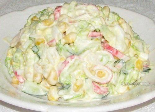 Салаты с крабовыми палочками (мясом). 06