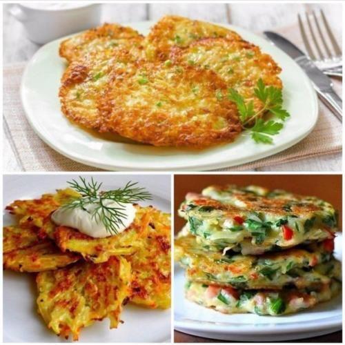 Дранички с ветчиной, сыром и зеленью.