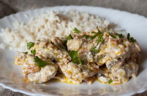 Ароматная курица в сметане с чесноком. 01 Ароматная курица в сметане с чесноком. 01