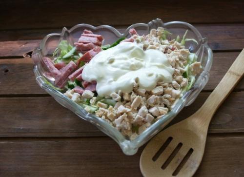 Салат Муравейник с курицей. 05