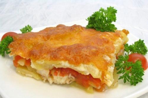 Запеканка с картофелем и рыбкой.