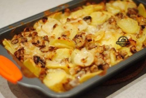 Картофель с шампиньонами в СМЕТАНЕ. 07