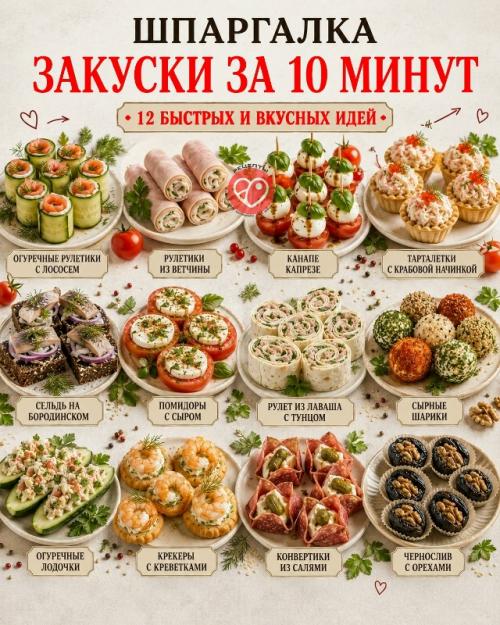 Собрала 12 быстрых идей для случая, когда гости уже почти на пороге, а на столе пока только скатерть и лёгкая паника. 


