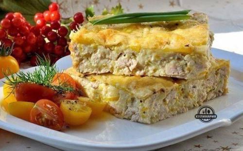 Легкий куриный пирог - запеканка.