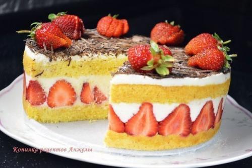 Клубничный торт Fraisier.