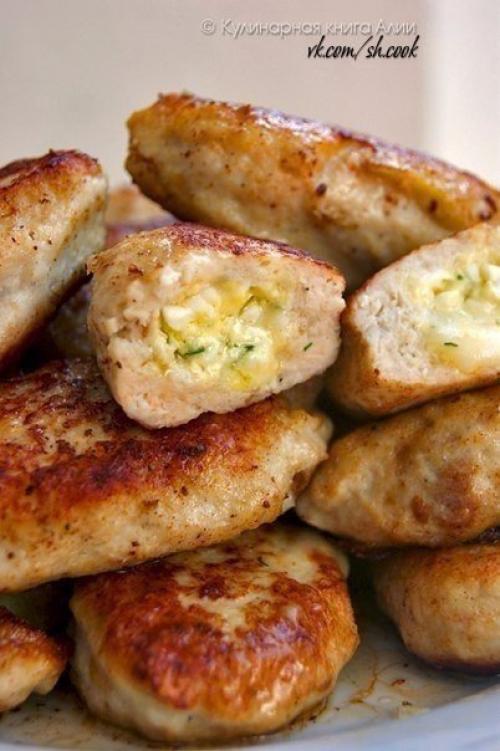 Обалденные котлеты с очень вкусной начинкой. 01