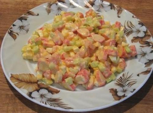 Салаты с крабовыми палочками (мясом). 01