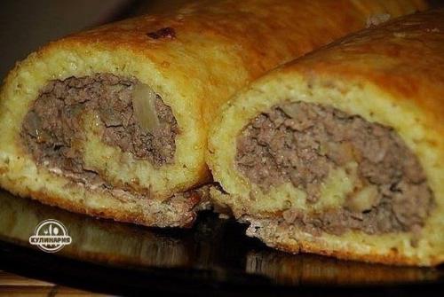 Сырно - мясной рулет. Сырно - мясной рулет.