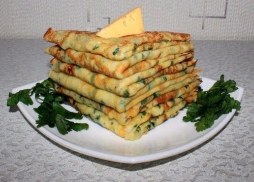 Сырные блины с зеленью. 01 Сырные блины с зеленью. 01