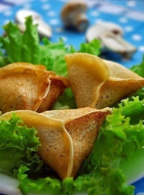 Блинчики с грибами и сыром?